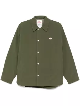 Danton куртка-рубашка с нашивкой-логотипом, зеленый