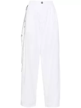 DARKPARK crystal-chain wide-leg trousers, белый