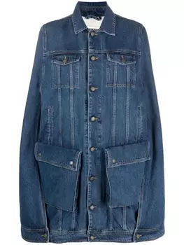 DARKPARK однобортное джинсовое пальто, синий