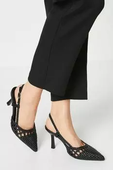 Darlena плетеные туфли-лодочки на высоком каблуке с пяткой на пятке Basket Dorothy Perkins, черный