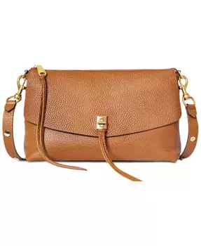 Даррен Маленькая кожаная сумка через плечо с верхней молнией Rebecca Minkoff, коричневый