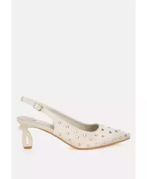 Дасавла Босоножки на шпильке с сердцем из стразов London Rag, коричневый/бежевый