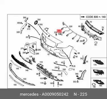 Датчик pts / abstandssensor A0009050242 MERCEDES-BENZ