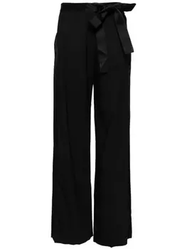 David Koma атласные брюки широкого кроя, черный