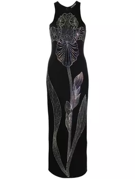 David Koma декорированное платье без рукавов, черный