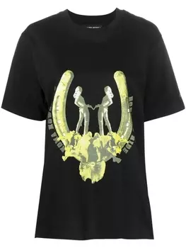 David Koma футболка с графичным принтом, черный
