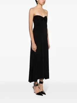 David Koma платье макси без бретелей, черный