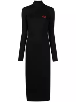David Koma платье миди из джерси с открытой спиной, черный