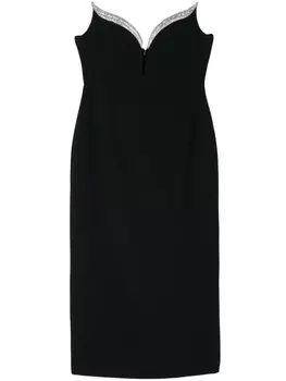David Koma платье миди с кристаллами, черный