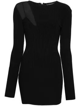 David Koma платье мини в рубчик, черный