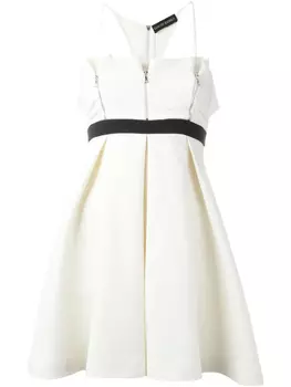 David Koma платье с контрастным поясом, белый