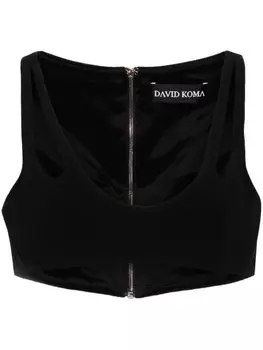 David Koma топ с вырезами, черный