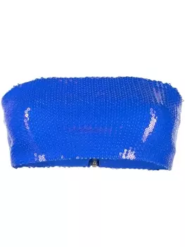 David Koma укороченный топ с пайетками, синий