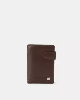 Daviletto мужской темно-коричневый кожаный вертикальный кошелек с петлей Daviletto, темно коричневый