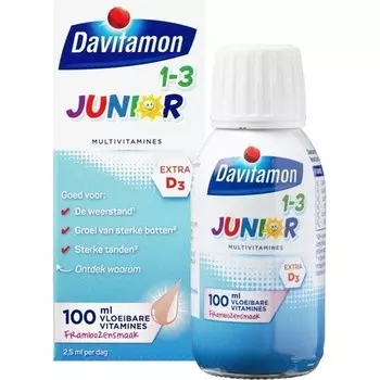 Davitamon Junior 1+ Жидкие витамины Малина - 100 мл
