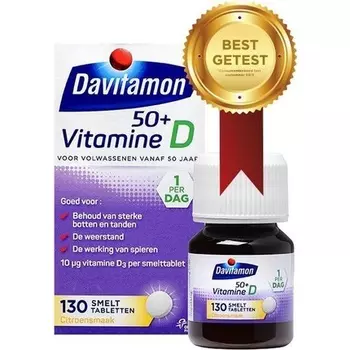 Давитамон Витамин D 50+ Плавающие таблетки - Витамин D для взрослых - 130 штук - Добавка Davitamon