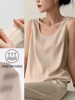 DAZY летняя однотонная повседневная майка с круглым вырезом, абрикосовый цвет