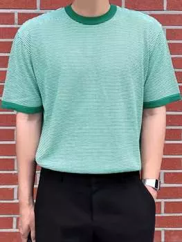 DAZY мужская летняя повседневная футболка с круглым вырезом и короткими рукавами с принтом, зеленый