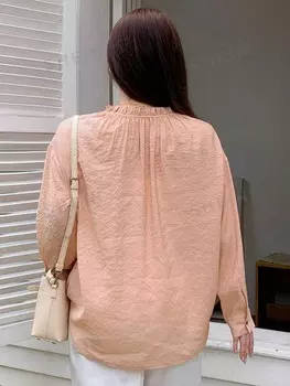 Dazy Petite Plus Размер Женская простая однотонная рубашка с завязками и длинными рукавами Dazy, розовый