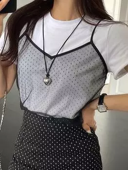 DAZY Женский прозрачный сетчатый бюстгальтер без рукавов с v-образным вырезом, черный цвет