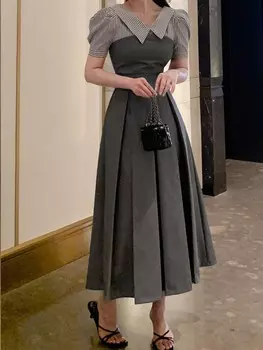 DAZY женское полосатое платье-двойка из искусственного меха, серый