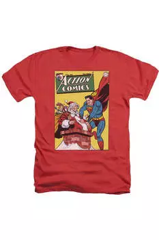 DC Comics Cover No. 105 Футболка Heather для взрослых Gildan, красный