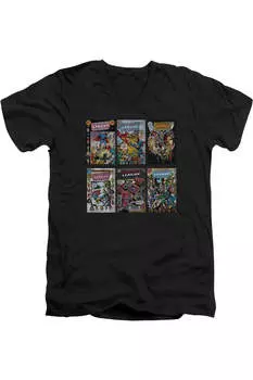 DC Comics DC Comics Covers футболка с коротким рукавом и V-образным вырезом для взрослых Gildan, черный