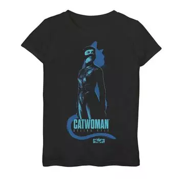 DC Comics для девочек 7–16 лет Женщина-кошка Бэтмен в синей футболке с рисунком Licensed Character