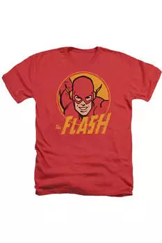 DC Comics Flash Flash Circle для взрослых Heather Tee / футболка Gildan, красный