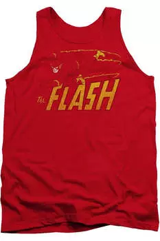 DC Comics Flash Flash Speed Distressed Adult майка Top Gildan, красный