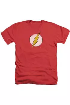 DC Comics Flash Rough Flash Logo Adult Heather Tee / Футболка Gildan, красный