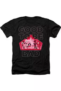 DC Comics Superhero Girls Good To Be Bad Adult Футболка / Футболка Heather Gildan, черный