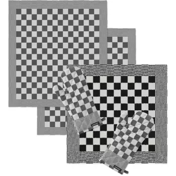 DDDDD кухонное полотенце «Барбекю» (комплект, комбинированный набор: 1 кухонное полотенце, 2 кухонных полотенца и 2 прихватки), черный