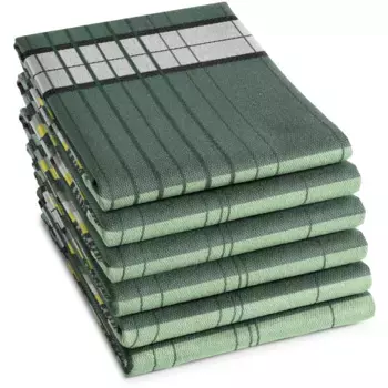 DDDDD кухонное полотенце «Хельсинки», (набор, 6 шт.), зеленый/черный/серый/желтый