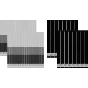 DDDDD кухонное полотенце «Jules», (набор, 4 шт., комбинированный набор: 2 кухонных полотенца + 2 кухонных полотенца), черный/белый/светло-серый/темно-серый