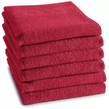 DDDDD Кухонное полотенце «Кухонное полотенце с логотипом, из 100% хлопка, 50х55 см», (набор, 6 шт.), кухонное полотенце из мягкой махровой ткани, очень впитывающее и прочное, красный