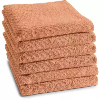 DDDDD Кухонное полотенце «Кухонное полотенце с логотипом, из 100% хлопка, 50х55 см», (набор, 6 шт.), кухонное полотенце из мягкой махровой ткани, очень впитывающее и прочное, цвет pastel peach