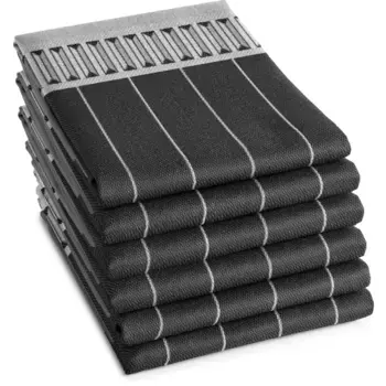 DDDDD кухонное полотенце «Жюль», (набор, 6 шт.), черный/белый/светло-серый/темно-серый