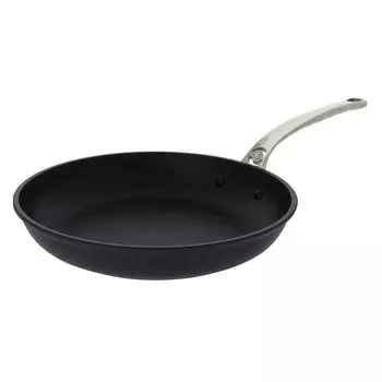 De Buyer 8300.20, круглая, универсальная кастрюля, черная, алюминий, литой алюминий, керамика, газ, галоген, индукция, черный