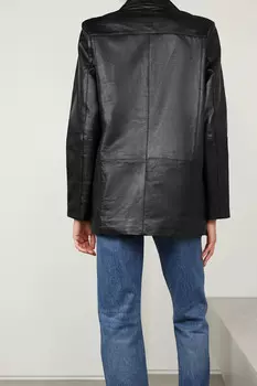 DEADWOOD + NET SUSTAIN Brooke кожаный блейзер, черный