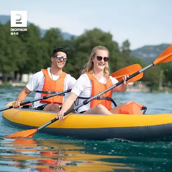 Decathlon большой жилет плавучести портативный и тонкий рыболовная лодка для плавания оранжевый L спасательный жилет весло доска каяк-2722539