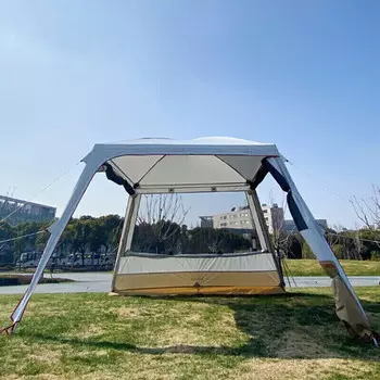 Decathlon уличная палатка для гостиной, водонепроницаемый тент, ветрозащитная палатка для гостиной ODCT, 10 человек (белый) 4272606