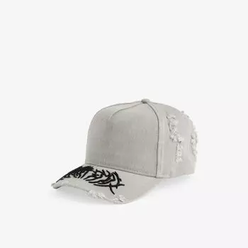 Деформированная кепка из хлопкового твила с потертостями Heliot Emil, серый