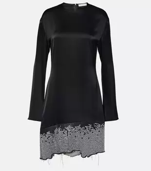 Деконструированное атласное мини-платье Jw Anderson, черный