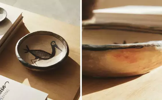 Декоративная чаша в виде пеликана Zara Home, черный/экру