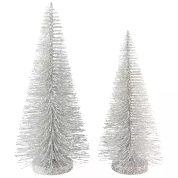 Декоративная елка для дома «Новогодние украшения» с блестками, высота ок. 26 см и 35 см Home Affaire, цвет silberfarben