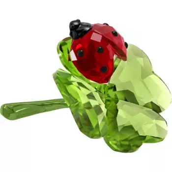 Декоративная фигурка Swarovski «Crystalfigure CollectibleFigure Идиллия Божья коровка и счастливый клевер, 5666852», кристаллы Swarovski, цвет grn-rot-schwarz