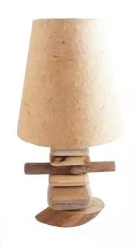 Декоративная лампа SCOLA, настольная лампа из дерева, лампа настроения, размер: ок. 40 см WORU, коричневый