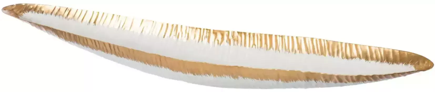 Декоративная миска Creativ deco "AGNES Christmas Decoration", (1 шт.), с золотым акцентом 86х8х16,00 см, белый/золотой