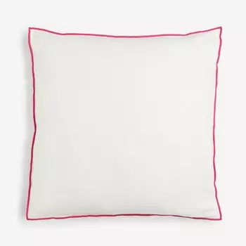 Декоративная наволочка H&M Home Linen-blend, белый/красный